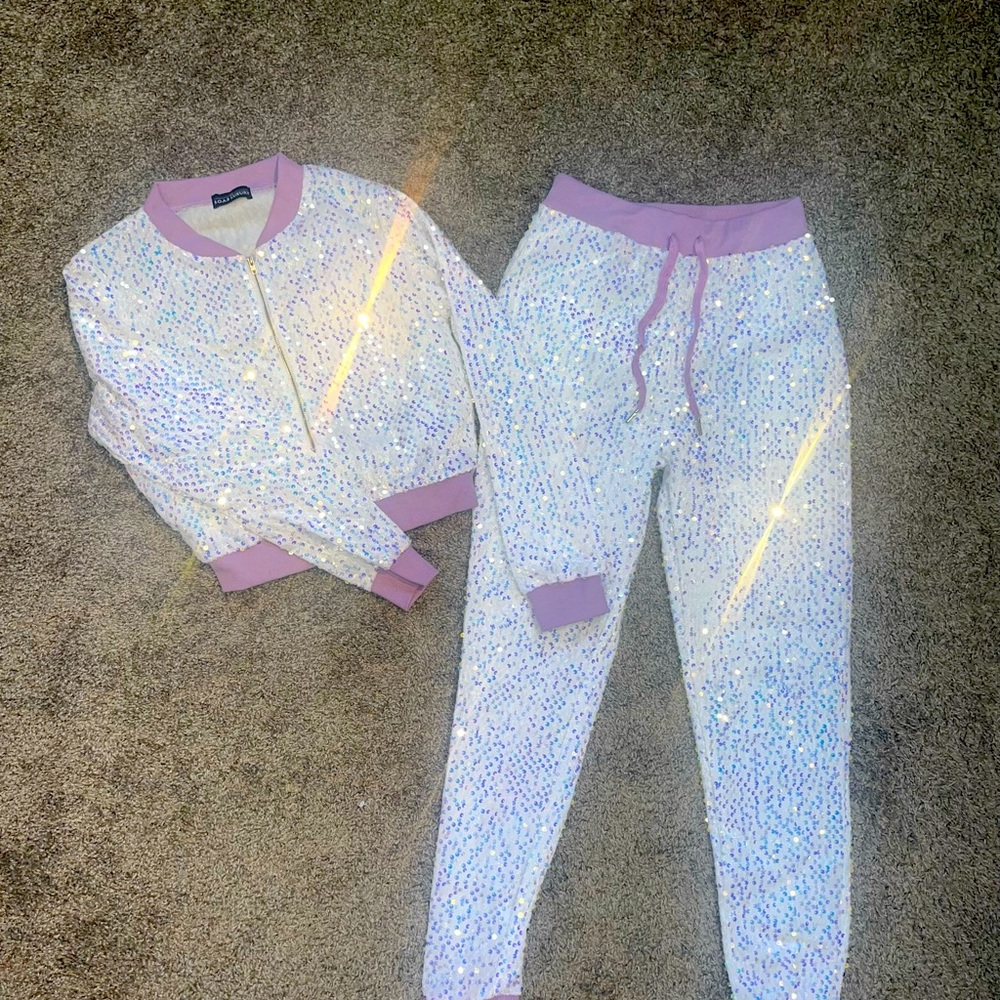 Luxury two piece jumpsuit. NEVER worn